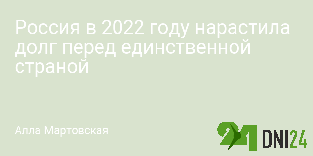 Россия в 2022 году нарастила долг перед единственной страной Россия в 2022 году нарастила долг перед единственной страной