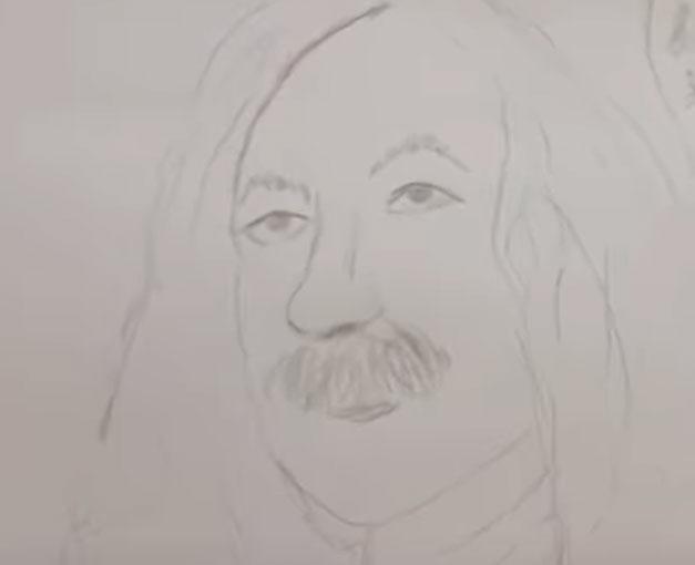 Проскурякова показала портрет Николаева, который нарисовала их маленькая дочь