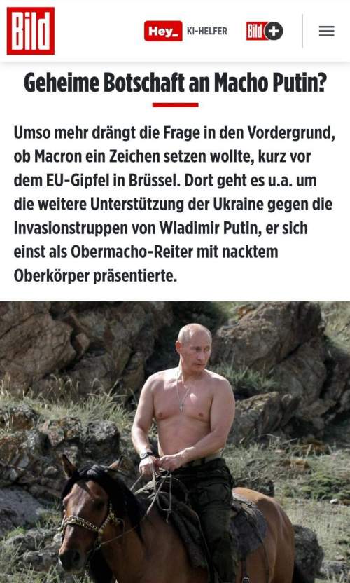 Bild: Макрон «брутальными» фото объявил войну Путину (ФОТО) Bild: Макрон «брутальными» фото объявил войну Путину (ФОТО)