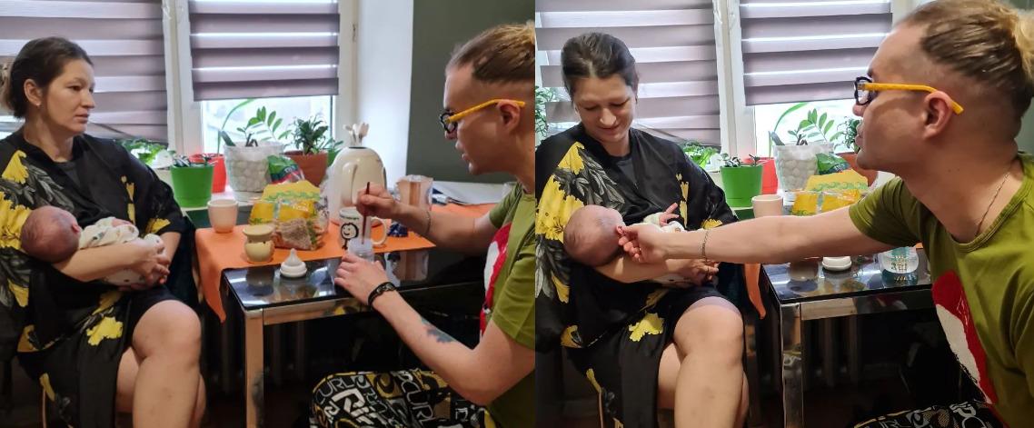 Гоген Солнцев показал процесс кормления новорожденного сына