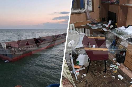 Атака БПЛА ВСУ буксира и баржи в Таганрогском заливе попала на видео (ВИДЕО)