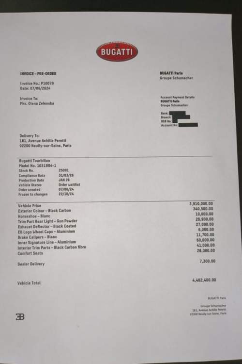 СМИ: жена Зеленского купила самый дорогой гиперкар в мире (ФОТО)