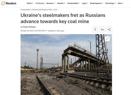 Reuters: армия России почти дошла до уникальной украинской шахты в районе Покровска (ФОТО) Reuters: армия России почти дошла до уникальной украинской шахты в районе Покровска (ФОТО)