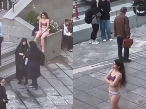 В Иране жестоко избили студентку, которая разделась до нижнего белья возле вуза (ВИДЕО)