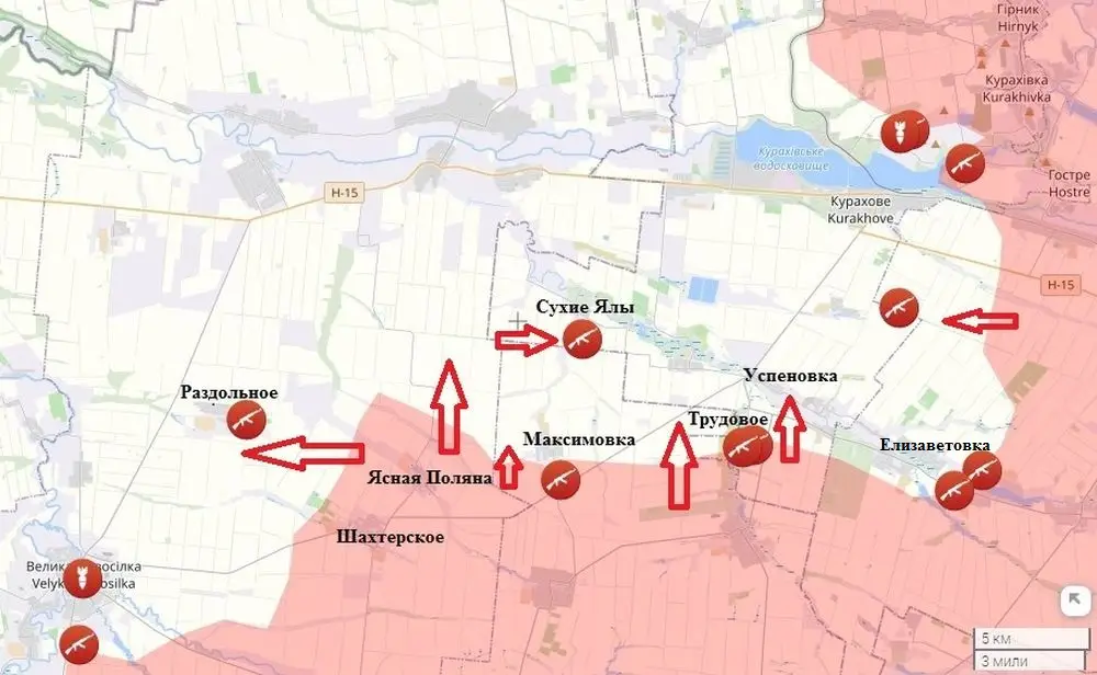 Российские войска сменили тактику на Кураховском направлении Российские войска сменили тактику на Кураховском направлении