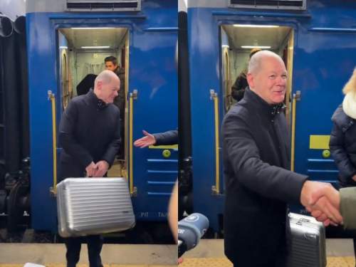 Раскрыта тайна загадочного чемодана, который привез Шольц в Киев (ВИДЕО)