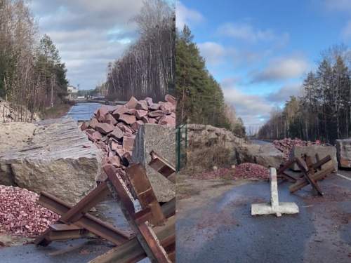 Украина «укрепила» границу с Белоруссией камнями и псом-пограничником (ВИДЕО)