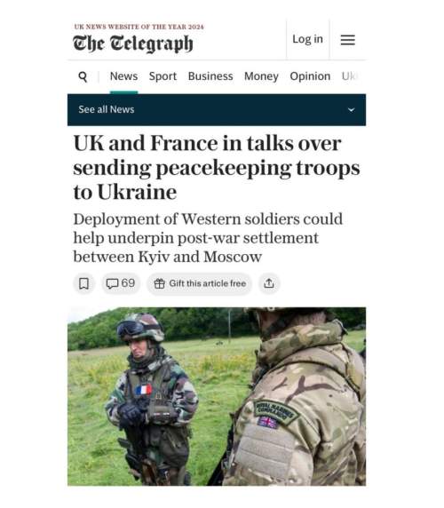 Британия и Франция тайно обсуждают отправку «миротворцев» на Украину: прописано три сценария