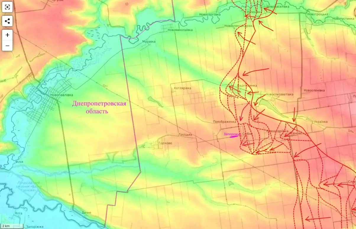 На Южно-Донецком направлении до границ Днепропетровщины осталось освободить несколько сел