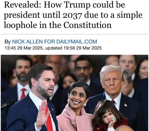 The Daily Mail: Трамп может остаться президентом США до 2037 года (ФОТО) The Daily Mail: Трамп может остаться президентом США до 2037 года (ФОТО)