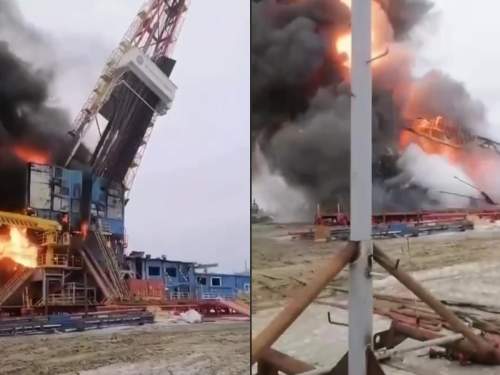 Обрушение горящей нефтяной вышки на Ямале сняли на видео: трое рабочих пострадали (ВИДЕО) Обрушение горящей нефтяной вышки на Ямале сняли на видео: трое рабочих пострадали (ВИДЕО)