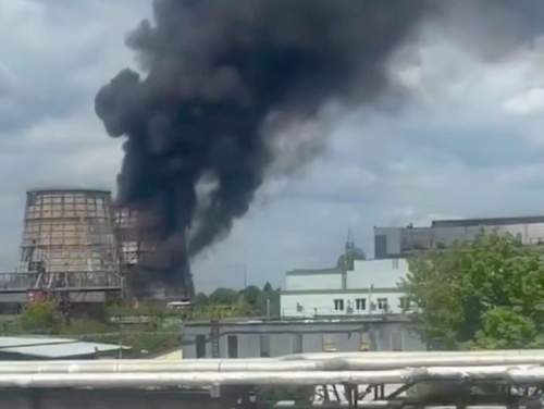 Под Киевом загорелась Белоцерковская ТЭЦ: мощный пожар сняли на видео (ВИДЕО)