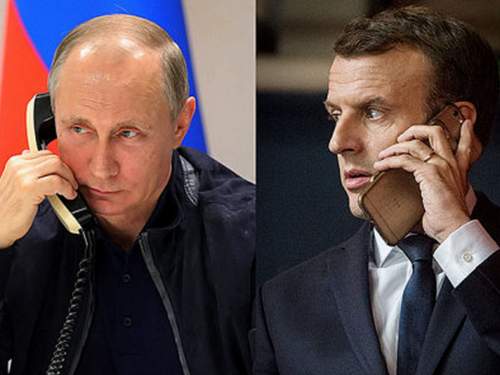 Путин впервые за три года поговорил по телефону с Макроном