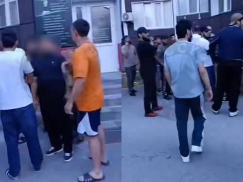 Толпа мигрантов с призывами к расправам над русскими вышла на сход в ХМАО (ФОТО)