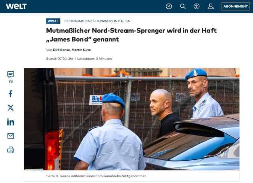 Welt: «Северные потоки» подорвали по приказу Залужного Welt: «Северные потоки» подорвали по приказу Залужного