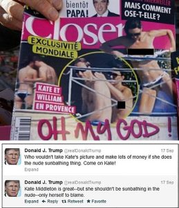 Трампу припомнили твит с фото голой Кейт Миддлтон из-за встречи с Карлом III (ФОТО)