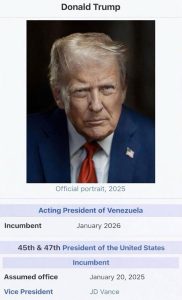 Трамп провозгласил себя и.о. президента Венесуэлы (ФОТО)