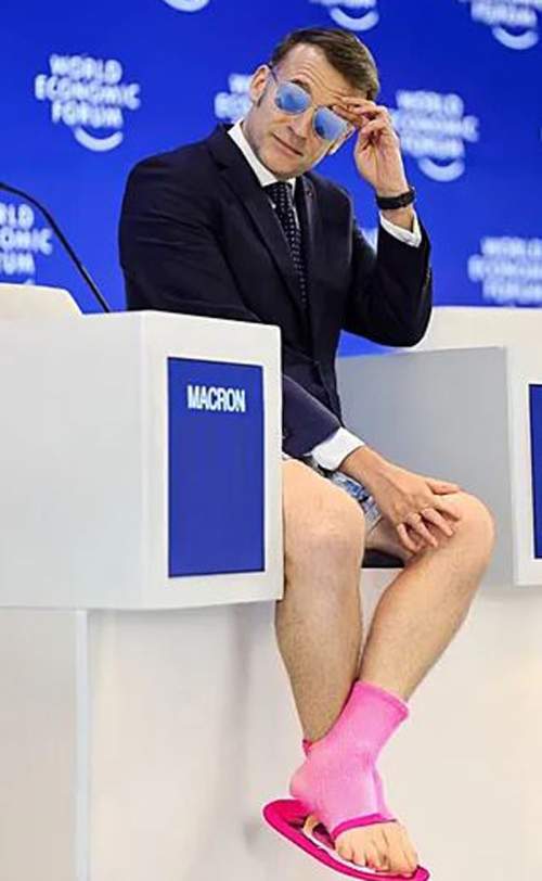 «Глаз тигра»: Макрон в очках-авиаторах в Давосе стал мемом (ФОТО)