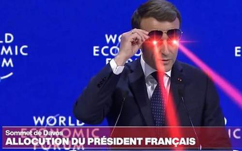 «Глаз тигра»: Макрон в очках-авиаторах в Давосе стал мемом (ФОТО)