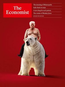 «Закосил» под Путина: The Economist раздел Трампа и усадил его на белого медведя (ФОТО)