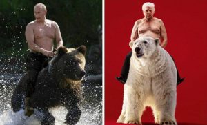 «Закосил» под Путина: The Economist раздел Трампа и усадил его на белого медведя (ФОТО)