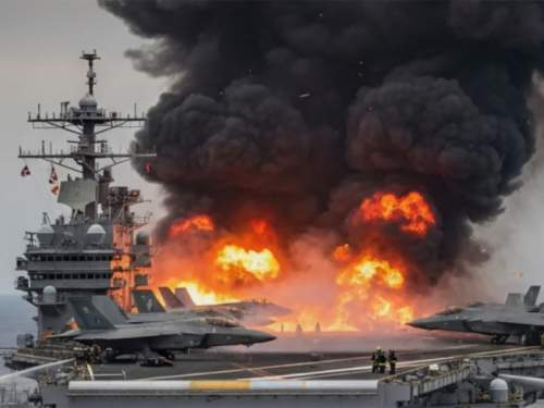 В Красном море загорелся авианосец США: с огнём боролись более 30 часов