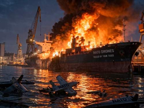 В порту Украины сгорел танкер с дронами НАТО: опубликовано видео (ФОТО)