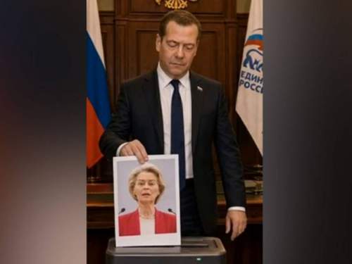 Медведев показал ИИ-видео с уничтожением портретов Шольца, фон дер Ляйен и Стармера (ВИДЕО)
